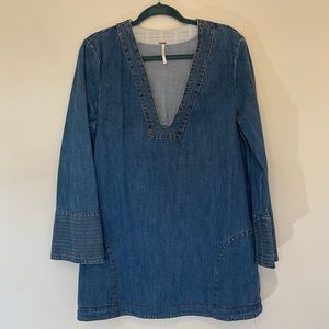Free People Denim Mini Dress / Tunic Size Medium